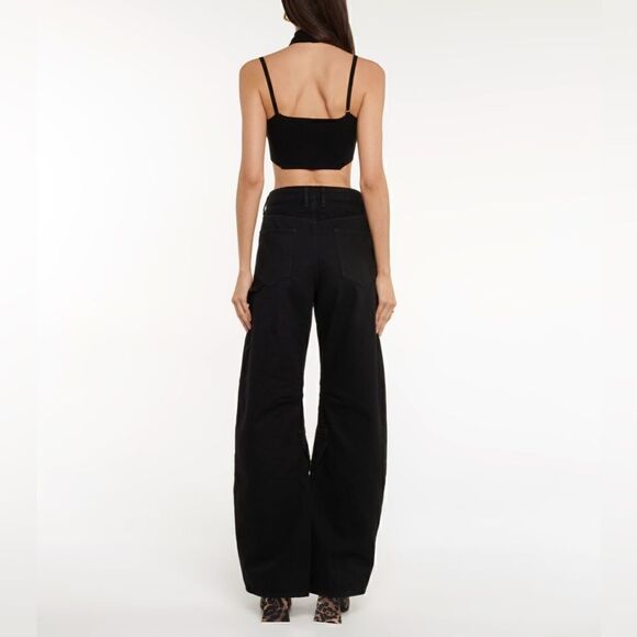 Attico The Attico NWT Mali Halter Neck Rib Crop Top Black Size 6 $390 - Picture 2 of 7